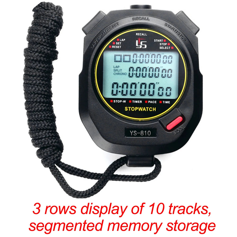 Professional Handheld Digital Stopwatch Timer Outdoor Sports Training Timer Chronograph Stop Watch 0.01s Precision Timer Tools