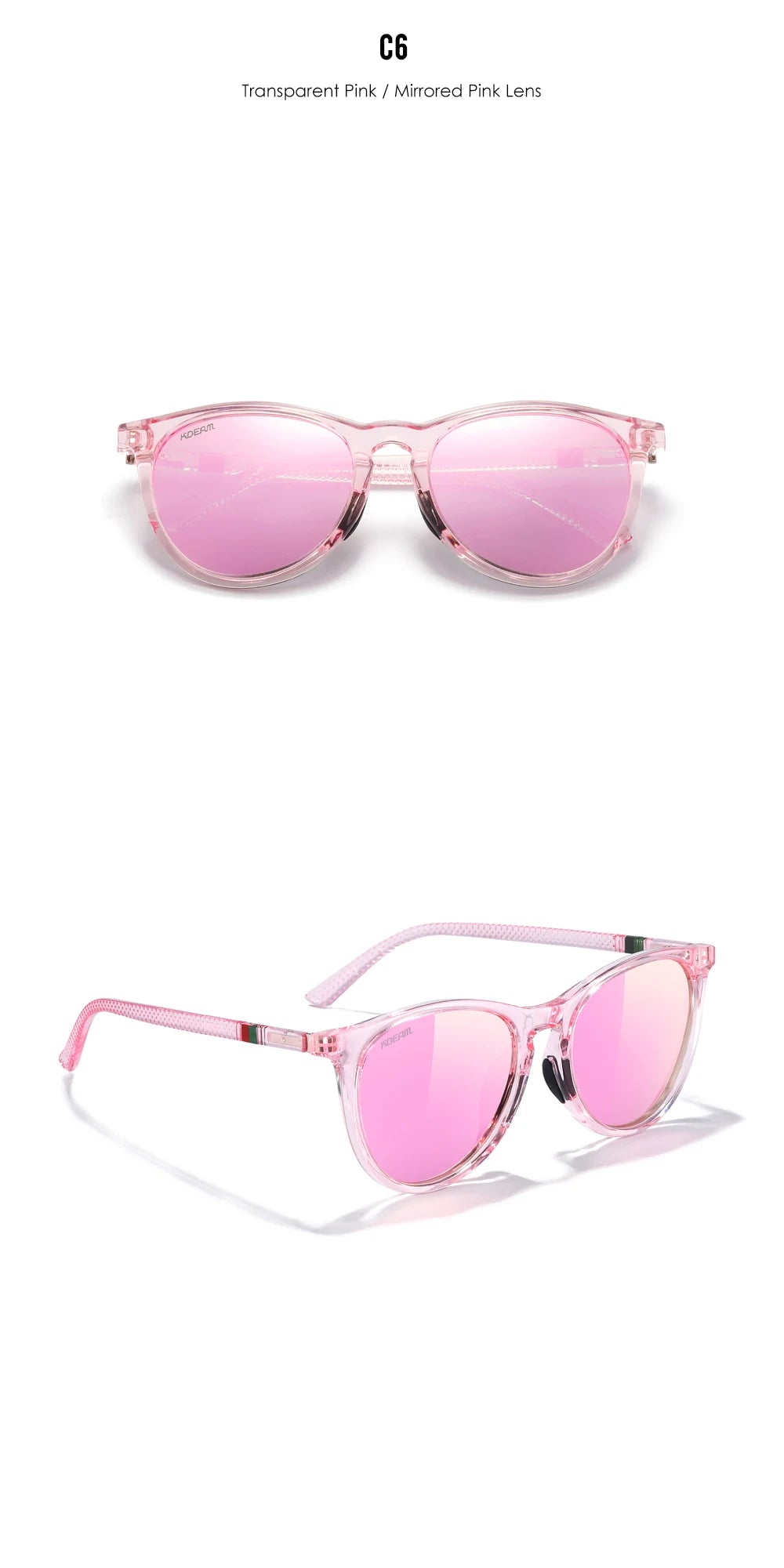 KDEAM Women's Vintage Sunglasses Polarized And Photochromic Lenses Sunscreen Sunglasses Female For Traveling Driving Hiking