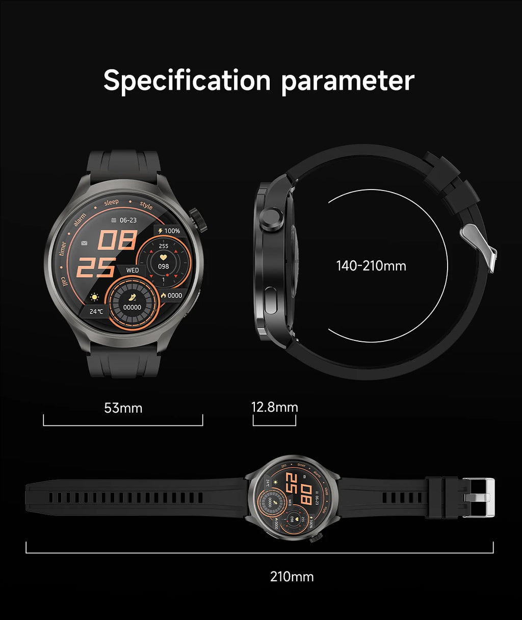2025 New GPS Sports Smart Watch Men 1.85-inch AMOLED Screen Men IP68 Waterproof Clock Compass Call NFC fitness Tracking Watches
