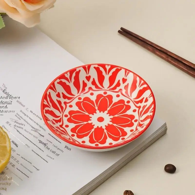 【HGPA】Ceramic Condiment Dishes, Bohemian Style Plates, Sauce Dishes, Suitable For Kitchens, Restaurants, Sushi Shops