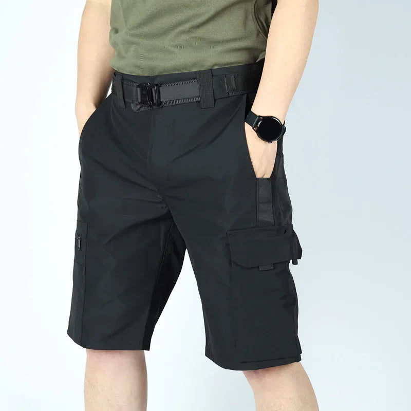Gift belt Men's Operator Elastic Tactical Ripstop Workout Outdoor Cargo for Men Cycling Hiking Fishing Casual Shorts