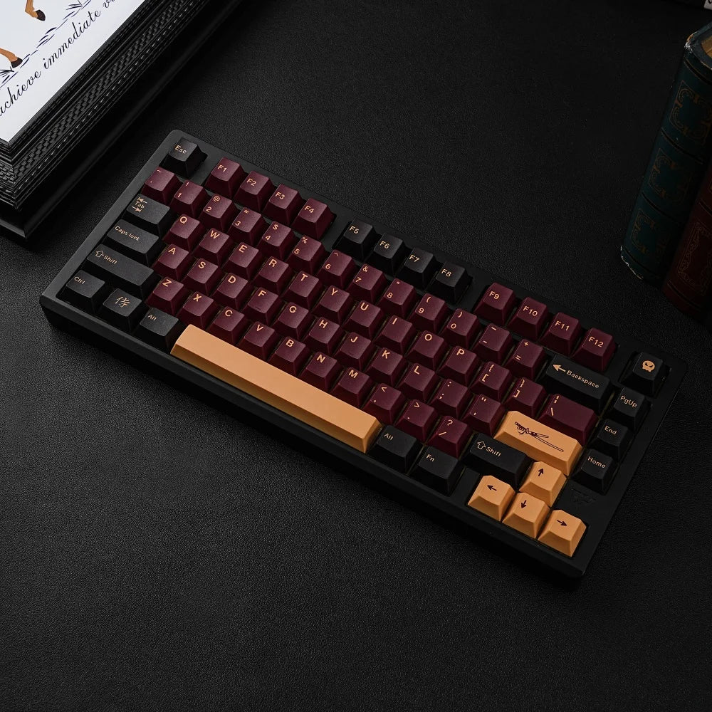 ES Spanish PBT Keycaps MOA Cherry Red Blue Samurai Night Sakura Morandi Dye Sub Keycap For ISO Layout Ansi Mechanical Keyboard