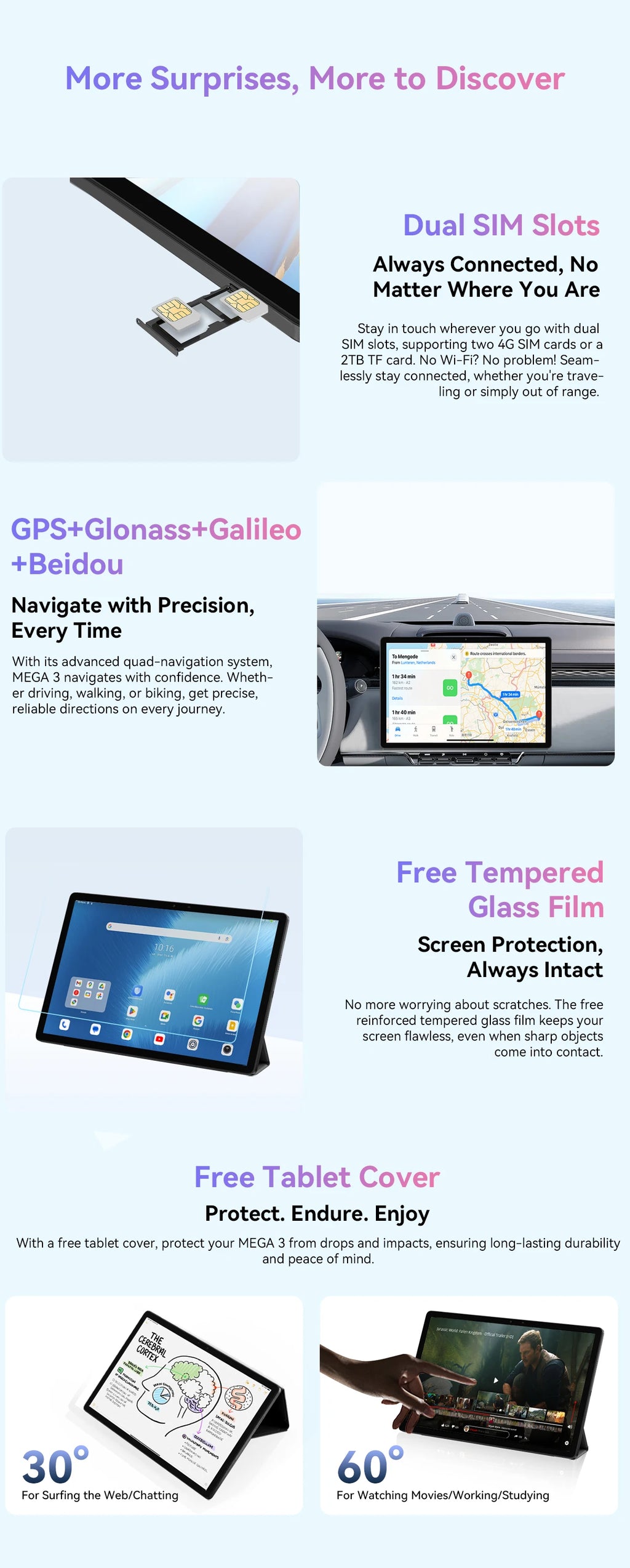 Blackview MEGA 3 Tablet SET 12.1" 2.5K FHD+ Display MTK G100 Octa core 12GB 256GB 8800mAh 50MP Camera 33W Charger Android 15 Pad