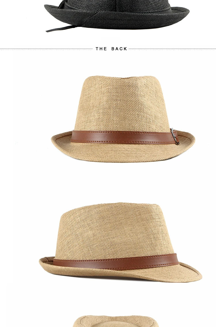 Summer Straw Hat Male Korean Fashion Hat Female Sun Visor British Retro Gentleman Jazz Hat