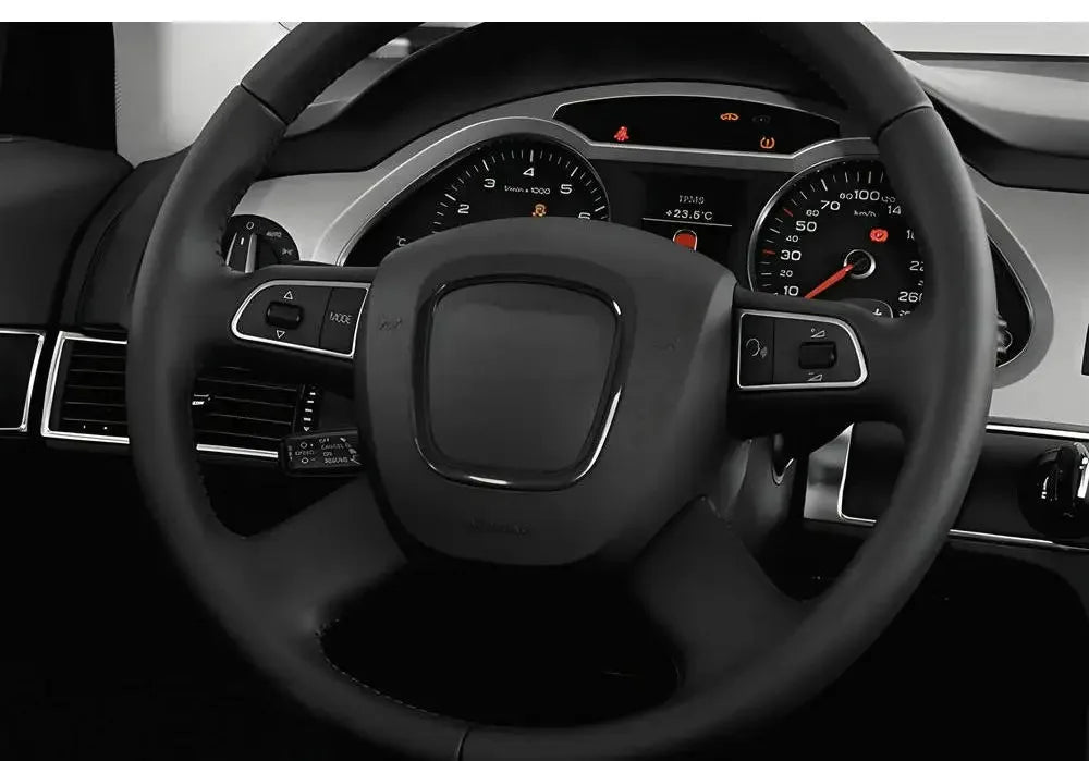 1Pcs For Audi A4 B6 B7 B8 A6 C6 A5 Q7 Q5 A3 8P S3 ABS Auto Steering Wheel Center Panel Logo Frame Decorative Circle