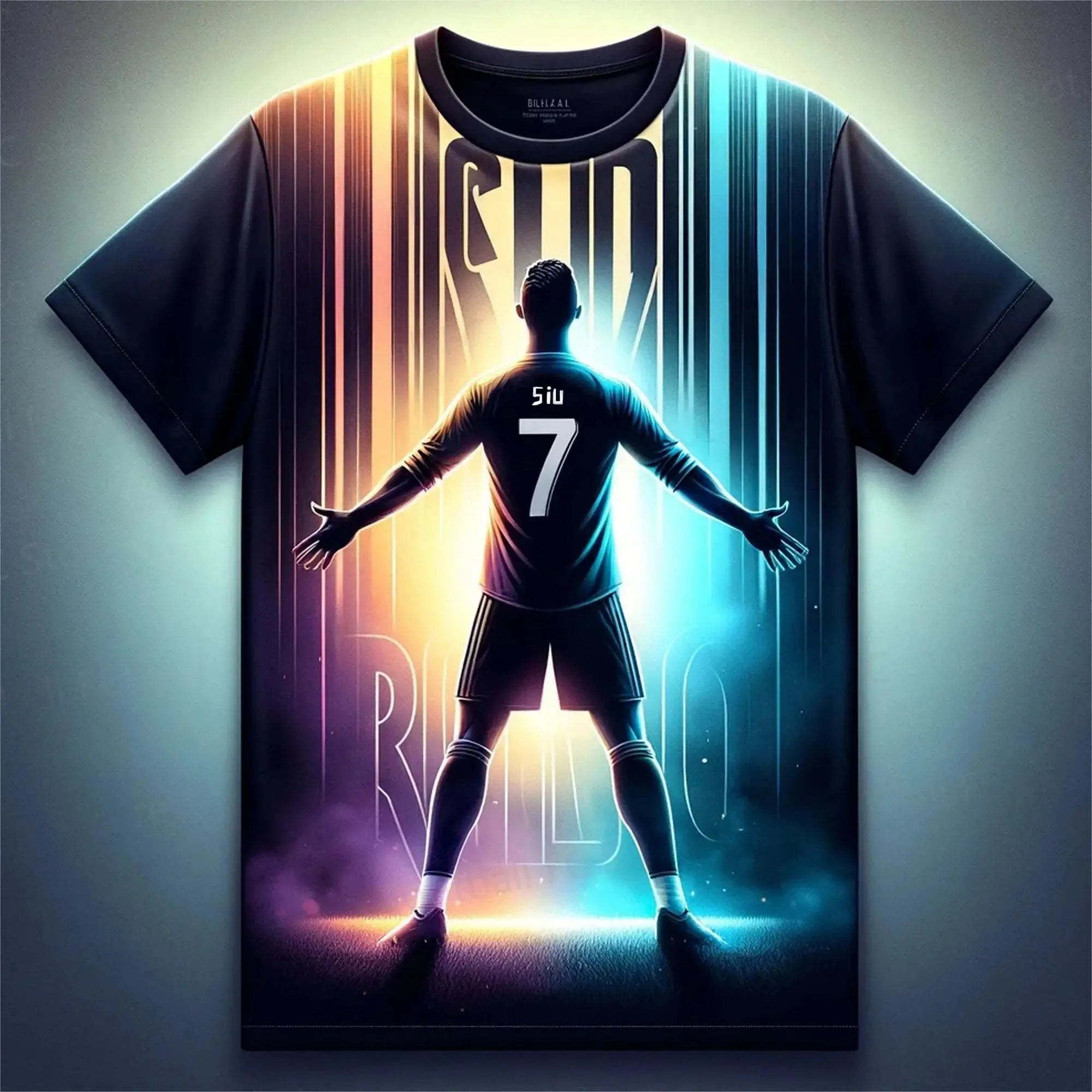 Summer men's T-shirt 3D printed Ronaldo boys' football training uniform, children's sports breathable top