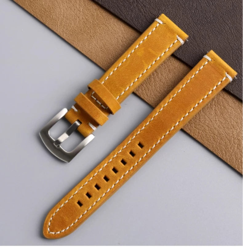 Cowhide Watchband For Casio A158 A168 f91w AE-1200WHD/A159/A169 AE1200 Watch Strap Quick release Soft Bracelet men accessories