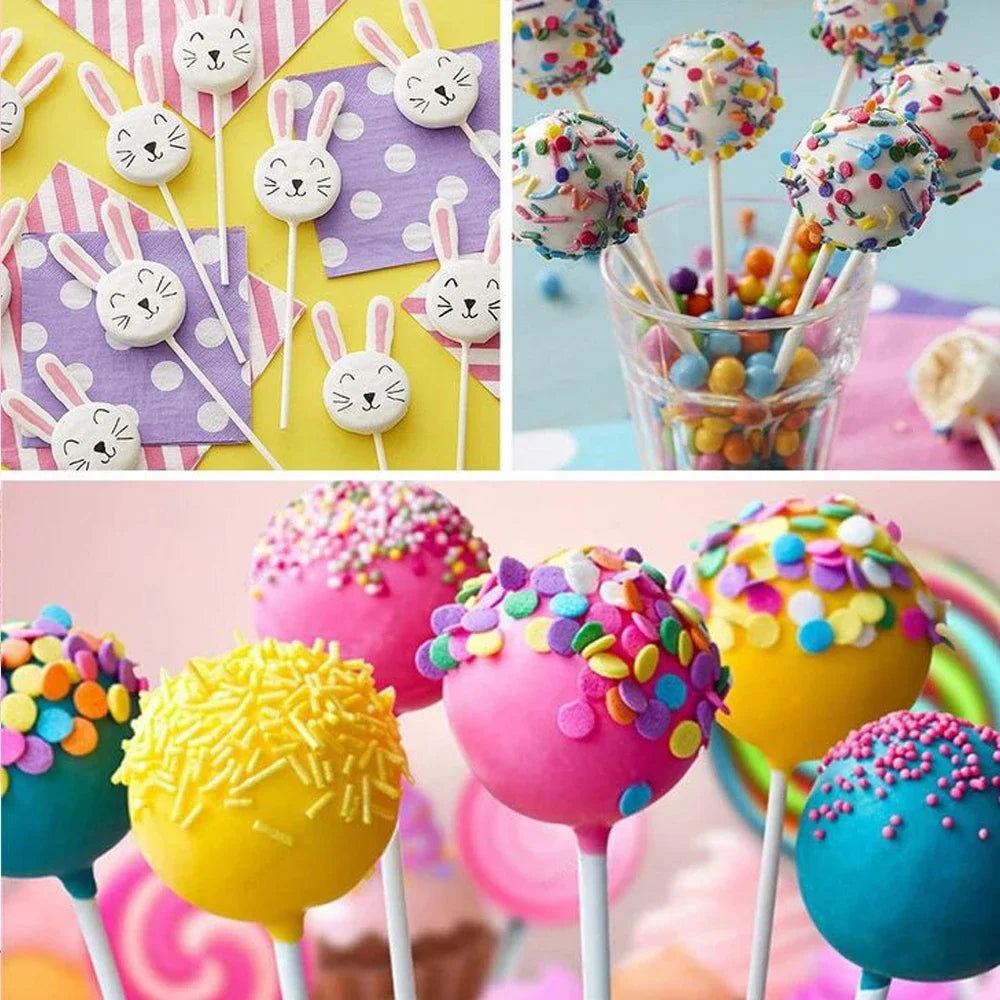 20-1500Pcs Paper Lollipop Sticks Solid Core White for Party Dining Chocolate Sugar Candy Lolly Pop Sucker sticks Cake Pop Stick
