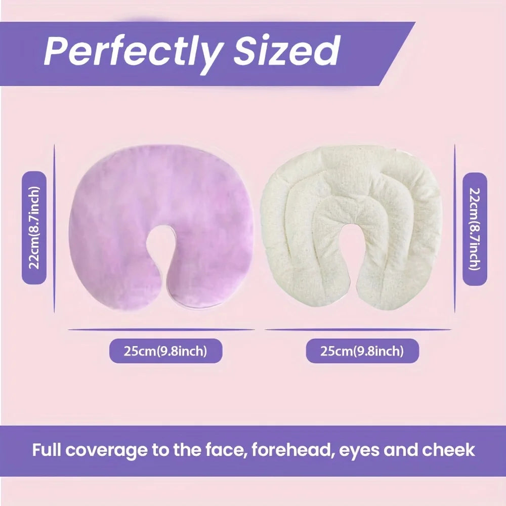 Heated Face Mask Cold Face Eye Mask Ice Pack Microwave Heating Pad for Face SPA Sinus Mask for Migraine Tension Stress Headache