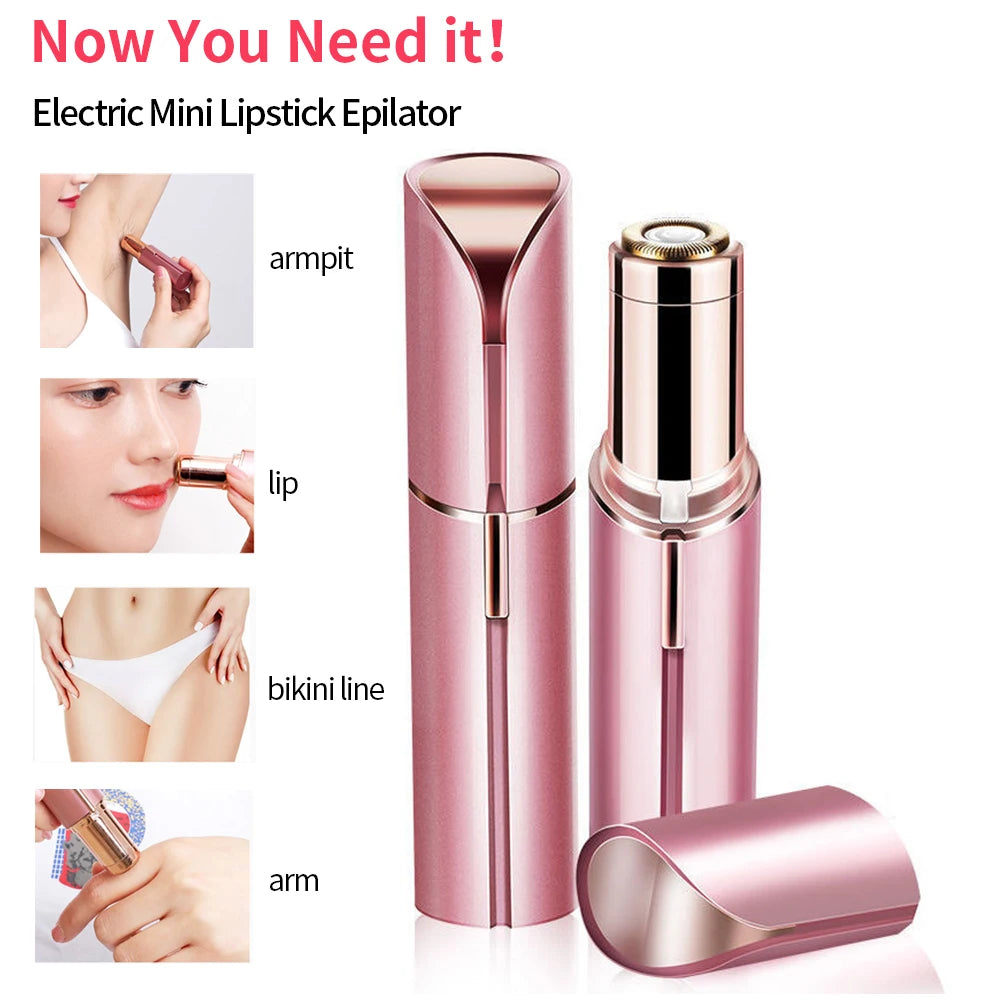 Women's Hair Remover Epilator Face Hair Removal Lipstick Shaver Electric Eyebrow Trimmer Mini Shaver Epilator Hair Removal Tool