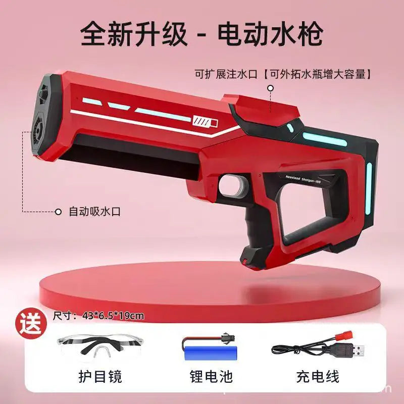 Summer Electric Water Gun for Adults & Kids High Pressure Garden Automatic Pulse Splashing Toy Viral IPX7 Water Blaster