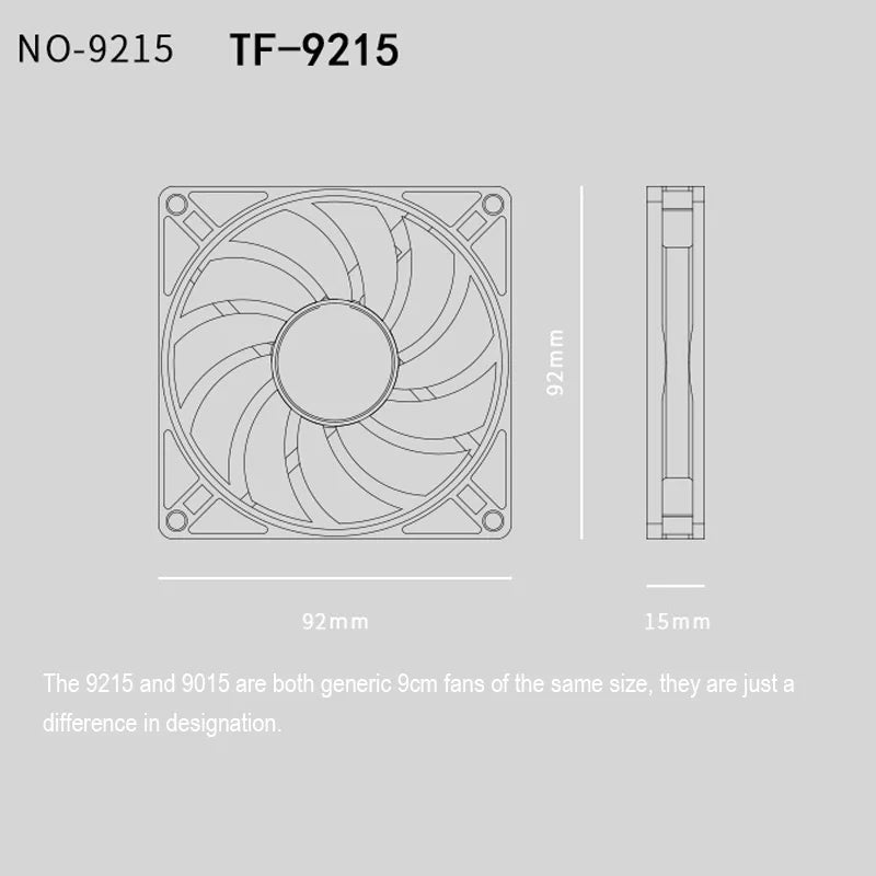ID-COOLING TF-9215 9015 ARGB Super Slim Thinckness 15mm Ultra-Thin PWM Temperature Control 9cm Chassis Cooling Fan 5V RGB