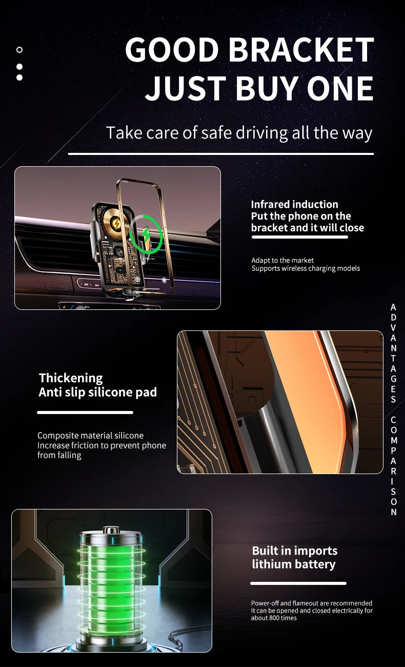 For ZEEKR X 2023 2024 Car Phone Holder Center Screen Fixed Bracket Fast Wireless Charging Stand Mobile Phone Mounts Accessories