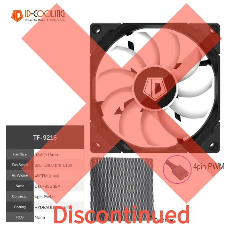 ID-COOLING TF-9215 9015 ARGB Super Slim Thinckness 15mm Ultra-Thin PWM Temperature Control 9cm Chassis Cooling Fan 5V RGB