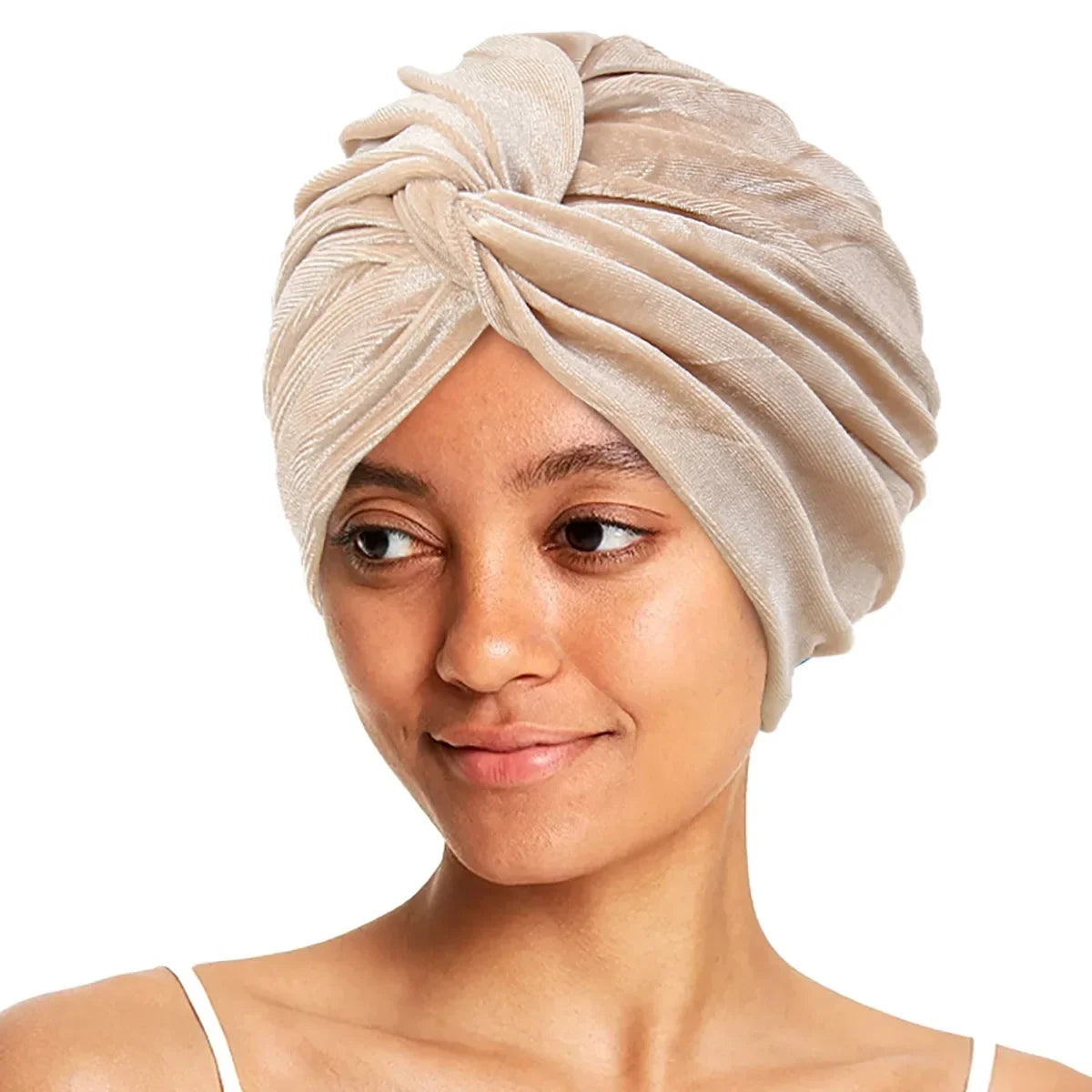 New Women Velvet Turban Hat Muslim Twist Solid Color Hijab Chemo Cap Head Wrap Headscarf Beanies Bonnet Headscarf Turbante Mujer