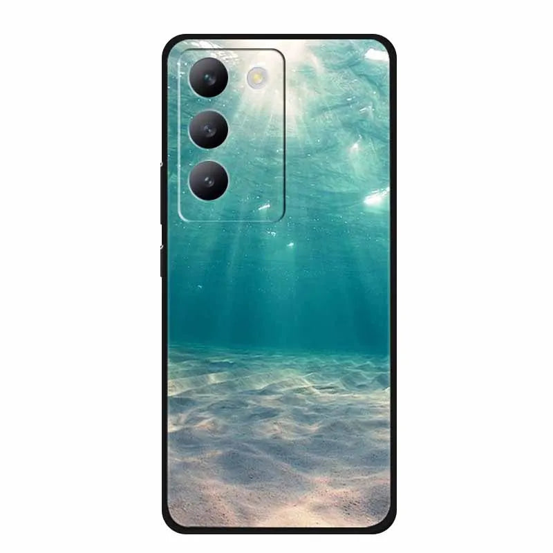 For vivo V40 SE Case Luxury TPU Soft Silicone Phone Back Cover for vivo V40 SE 5G Protective Shockproof Flowers Girl Cute Coque