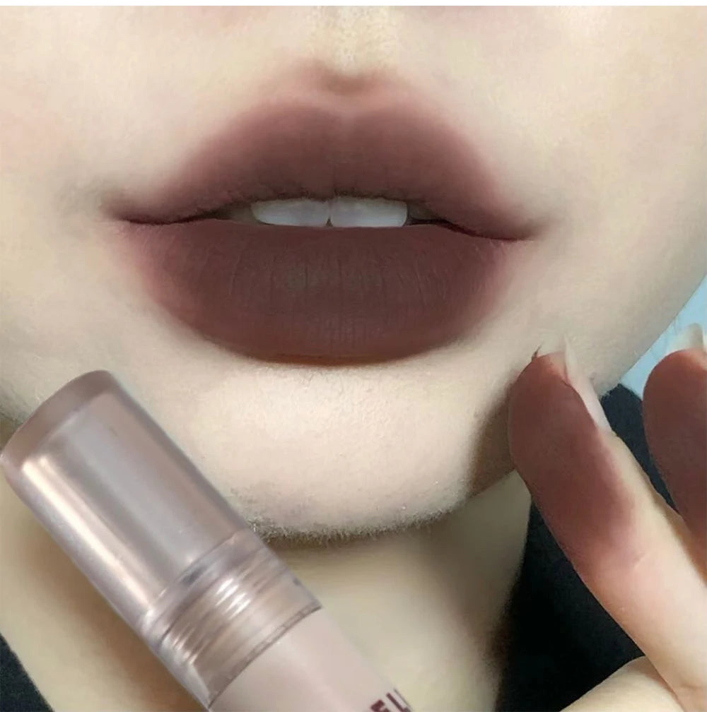 Retro Plum Vintage Lipstick Waterproof Lasting Smoky Nude Purple Matte Lip Mud Natural Black Chocolate Rose Red Lip Tint Makeup