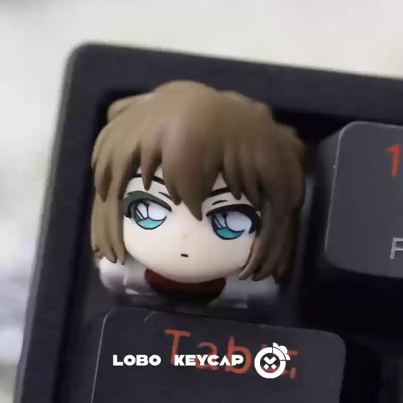 Detective Conan Anime Theme Keycaps 1pcs Conan Mouri Ran Anita Hailey Character Keycaps Personality Resin Mechanical Keycaps ESC