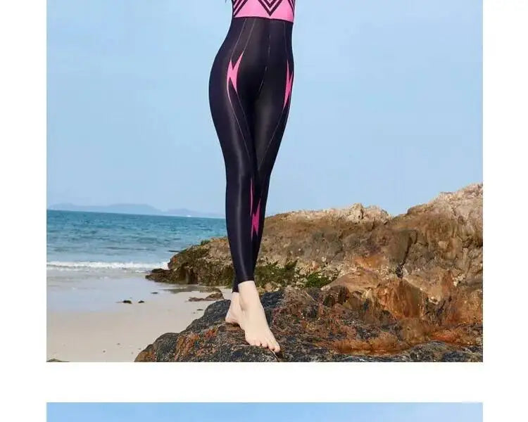 Women Thin Wetsuit Swimwear Female Long Snorkeling Diving Beach Swimsuit Jellyfish Sunscreen Elastic Zipper Swimsuit Rash Guard