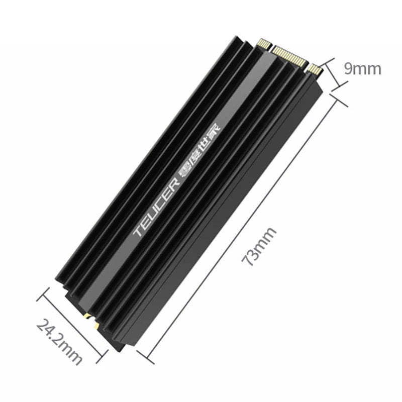 TEUCER M2-LD02 M.2 Cooling Heatsink SSD Heat Dissipation Kit NVME For 2280  Hard Disk Desktop Computer
