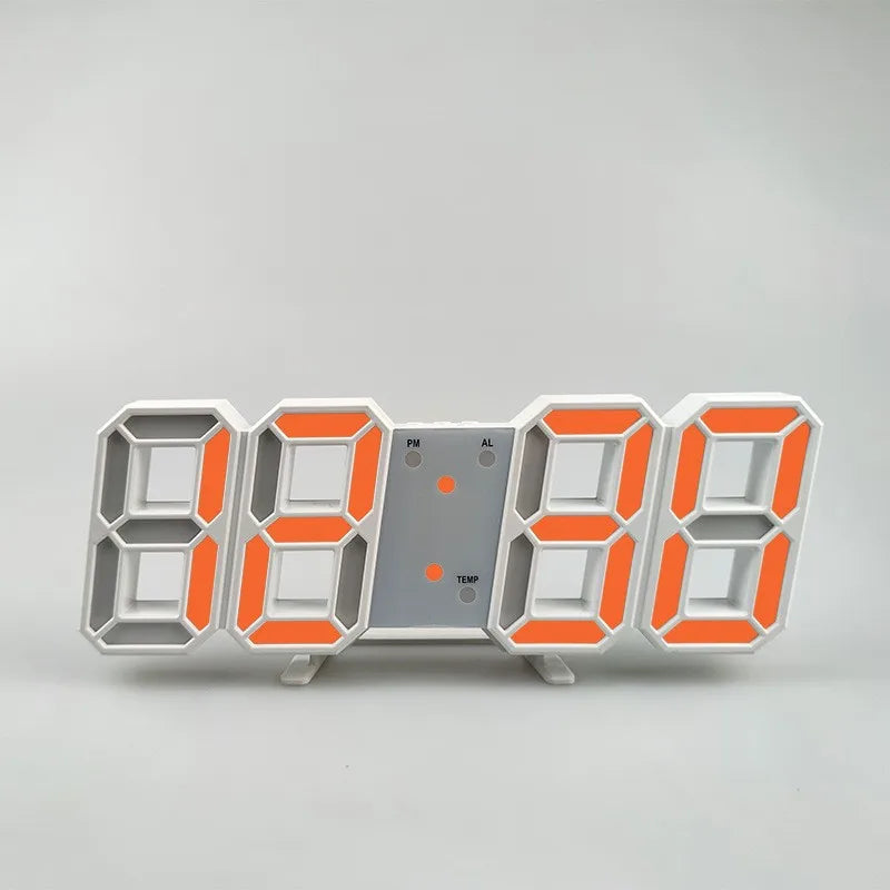 LED Digital Alarm Clock Wall Hanging With 3D Display Date Temperature For Home Kitchen Office Decoration Clocks Decor
