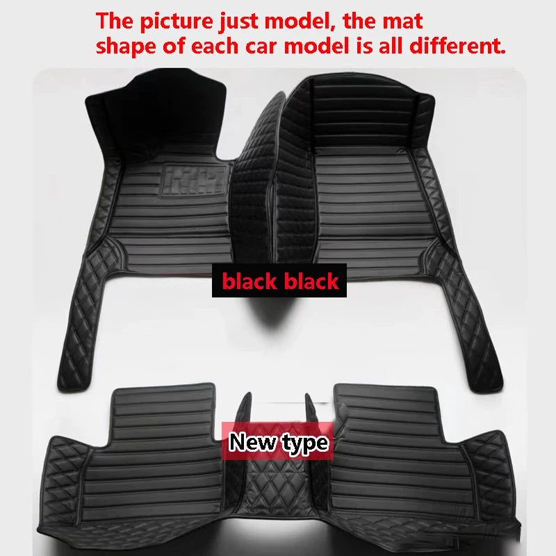 Car Floor Mats For Peugeot 206CC 206 CC T16 2000~2008 Leather Mat Carpets Rugs Protective Pad Set Interior Parts Car Accessories