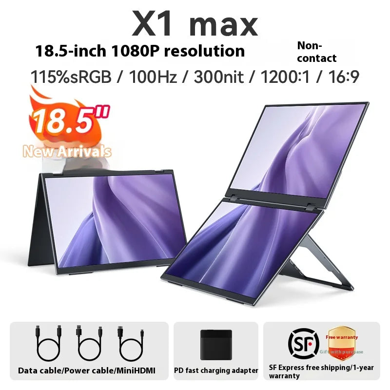 EHOMEWEI Dual Screen Portable Monitor X2 Pro Drive-free Phone-touch 2K 16” For Laptop Win Macbook