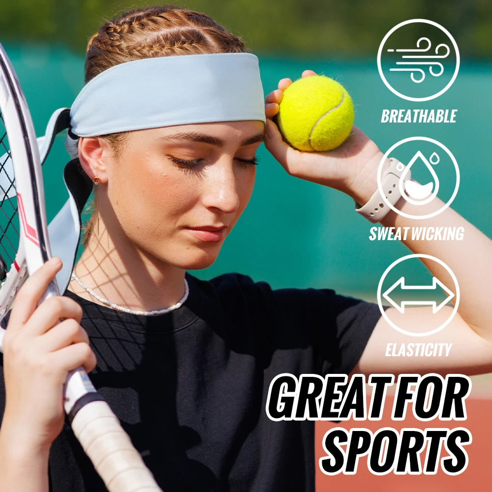 WRELS Sport Headband Outdoor Tennis Running Cycling Sweat Absorbent Headband Breathable Fitness Sweatband Men Woman Hairband