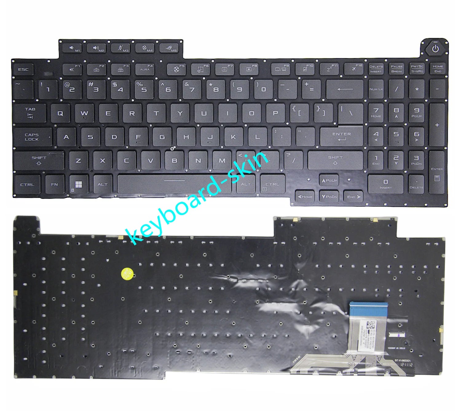 New US Backlit No-Palmrest Keyboard For ASUS ROG G17 G733Q G733QS G733QR G733QSA G733Z G733ZW G733ZX G733P G733PZ G733C G733CX