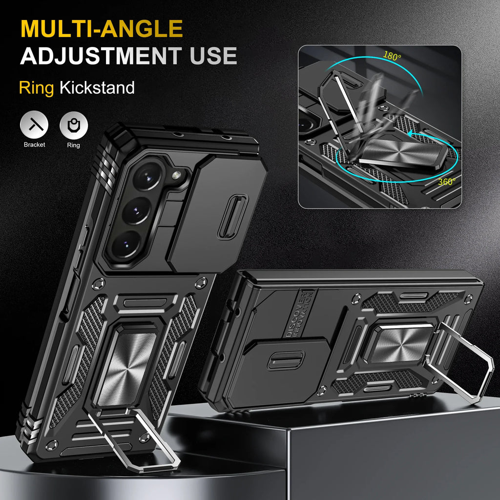Case For Samsung Galaxy Z Fold 7 5G Z Fold 6 Military Grade Shockproof Heavy Duty Protective Armor Magnetic Kickstand Ring Cover