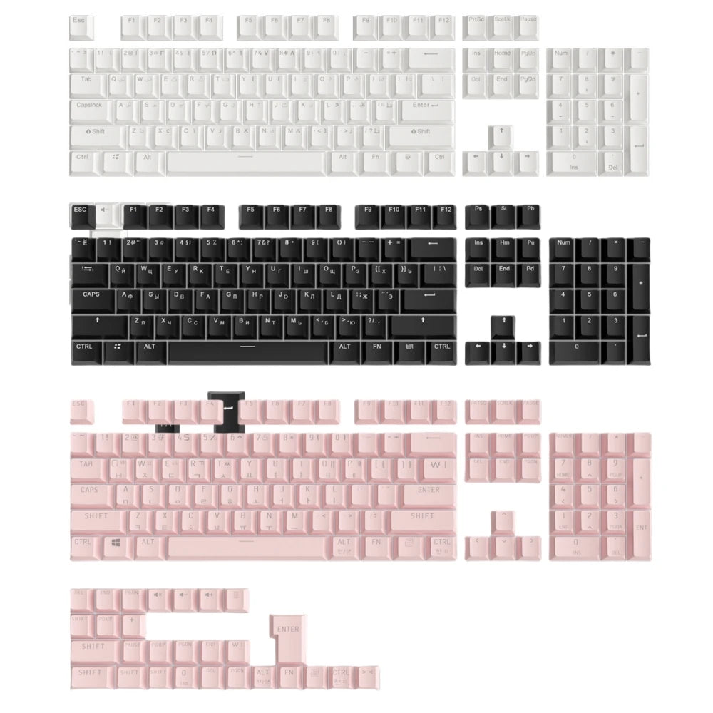 Russian Keycaps Spanish Arabic Korean Portuguese French German Thai Letters Translucent Keycaps For Cherry MX Switch 104 Key LK1