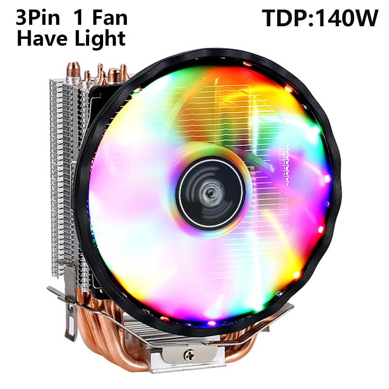 XUANFENG 120mm Fan CPU Cooler 2/4/6 Heat pipe 4pin/PWM Air-cooled Colorful lamp Compatible LGA1700 115x 1200 2011-3 x79 x99 AMD