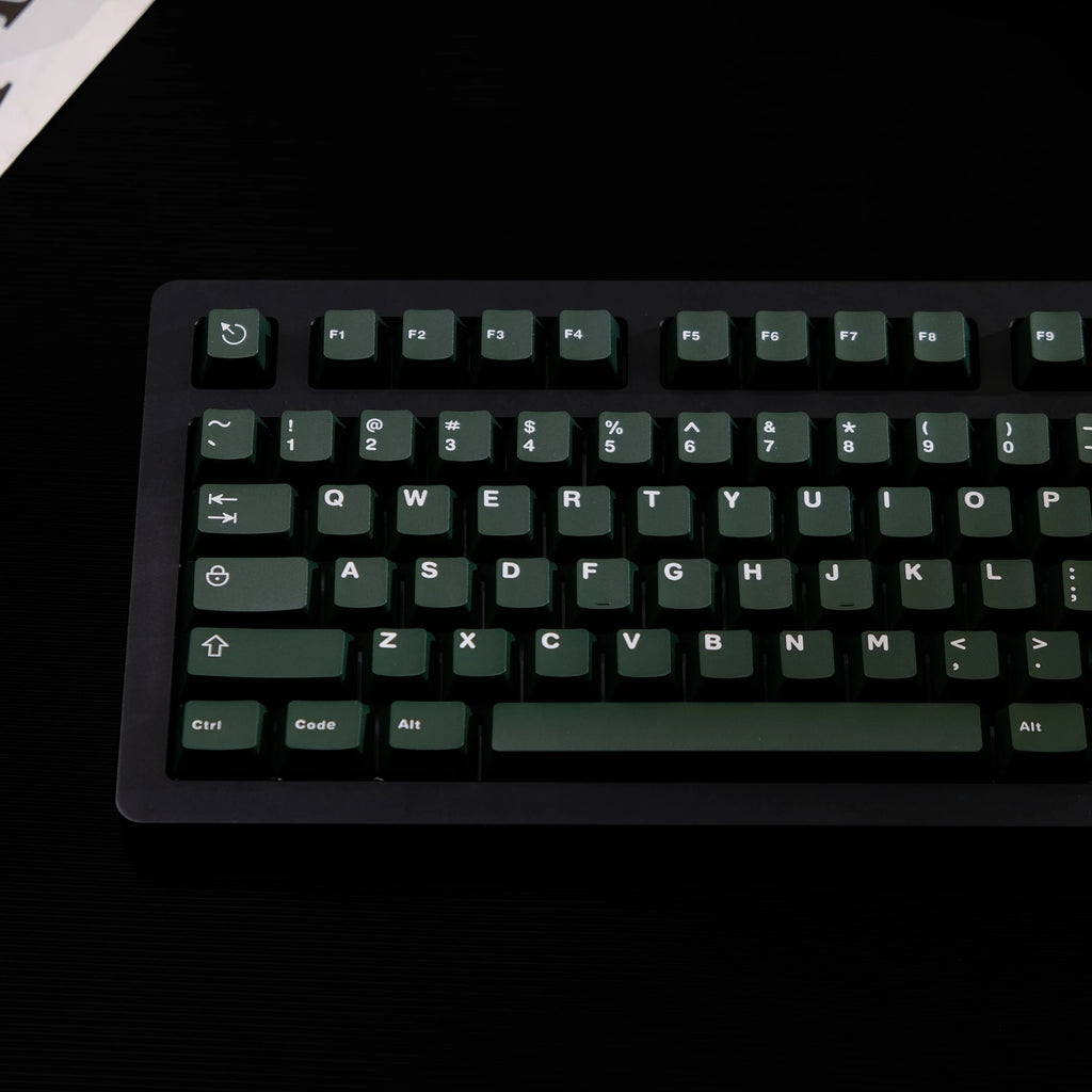 121 Keys Minimalist Keyboard Keycaps Emerald Green PBT Double Shot Keycaps Cherry Profile for MX Switches Mechanical Keyboard
