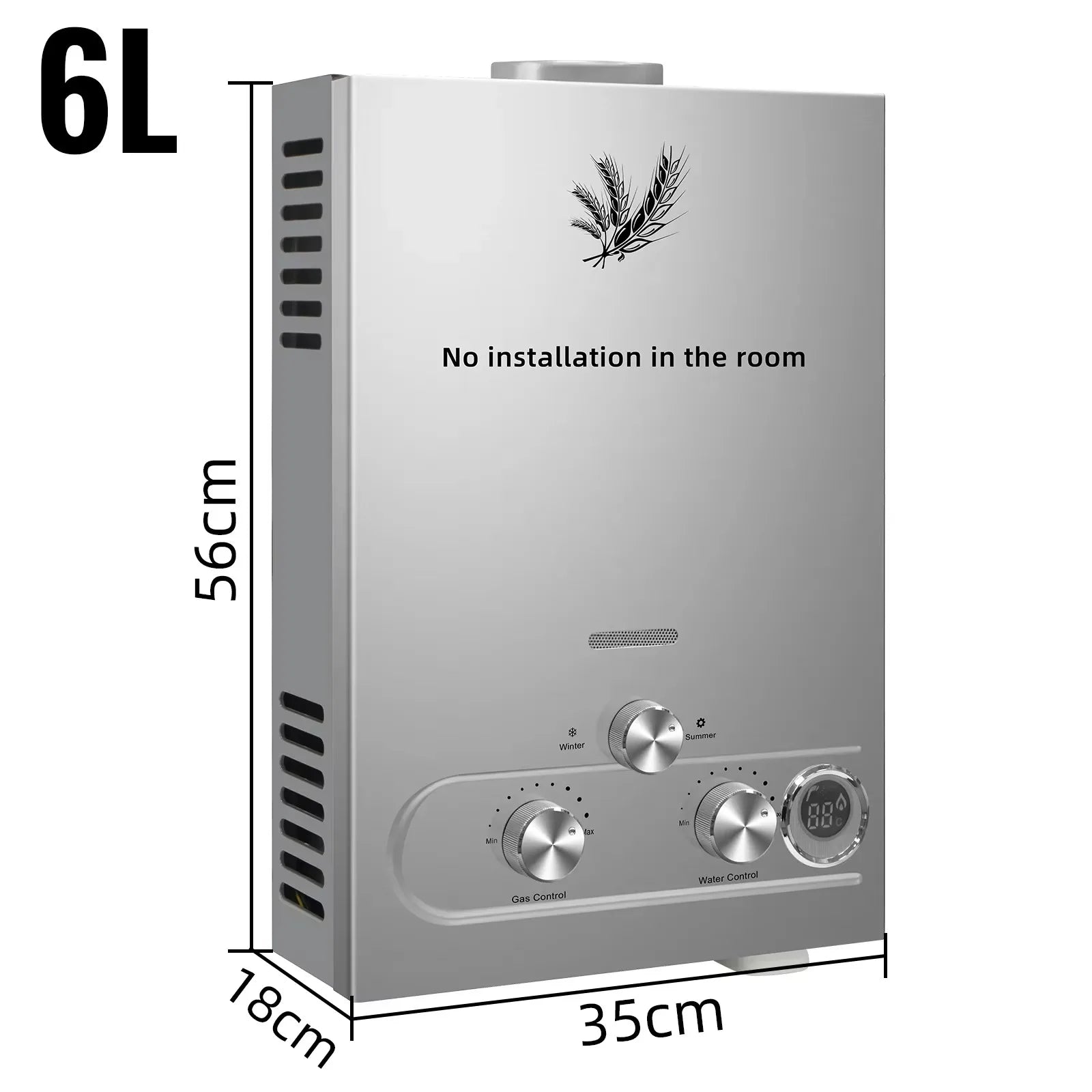 Sihao LPG Water Heater 6L 8L 10L 12L 16L 18L LPG Portable Instant Liquefied Petroleum Gas Water Heater Tankless Boiler Kit