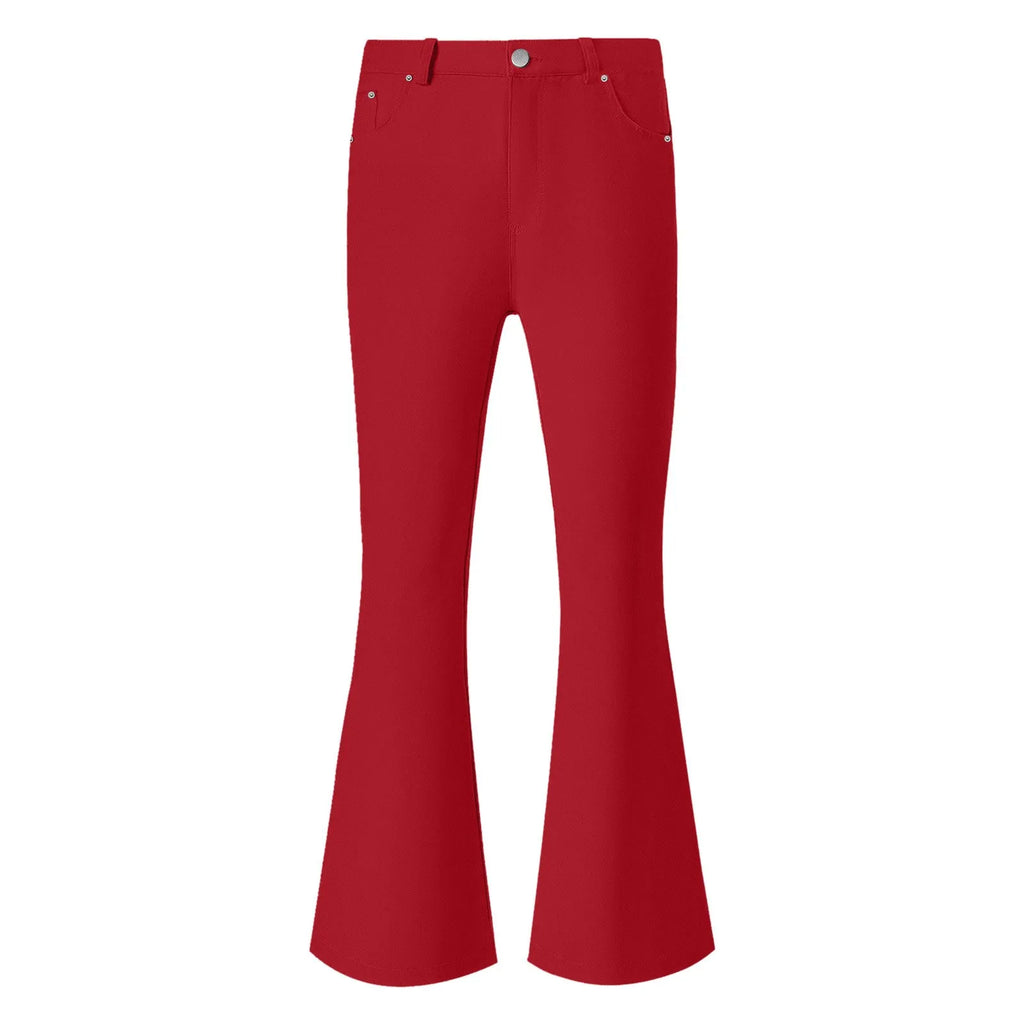 Men's fashion Retro Disco Flared Pants Loose Stretch Vintage Trousers Fit Flared Comfortable Retro Stretch Twill Men's Trousers