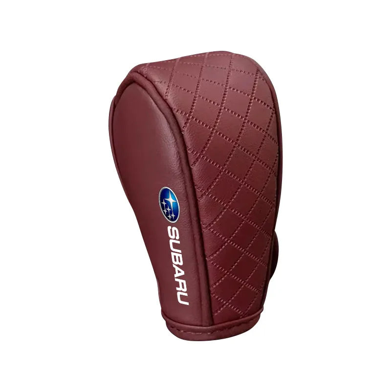 Car Shift Handle Cover Leather Shift Knob Decor Protective For Subaru Impreza Forester Outback Legacy Crosstrek XV Leone WRX BRZ