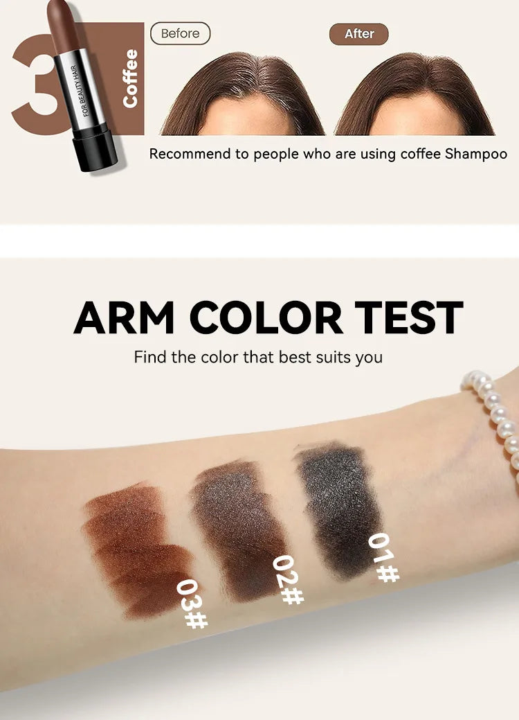 Black Brown Disposable Temporary Hair Dye Pen Lipstick Style White Hair Coverage Hair Coloring Dyeing Chalk Quick Hair Color Dye