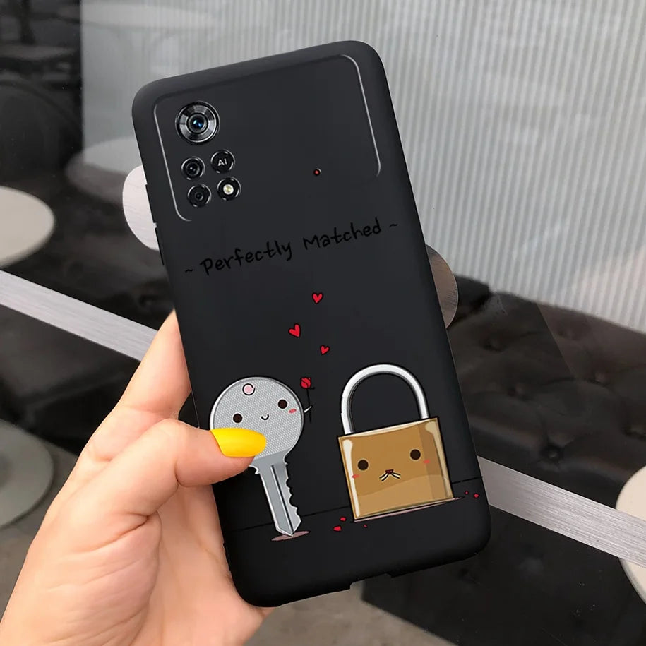 Cute Love Heart Phone Case For Xiaomi Poco X4 Pro 5G Cover Soft Silicone Matte Funda For Xiaomi Poco X4 M4 Pro 4G 5G Bumper 2022