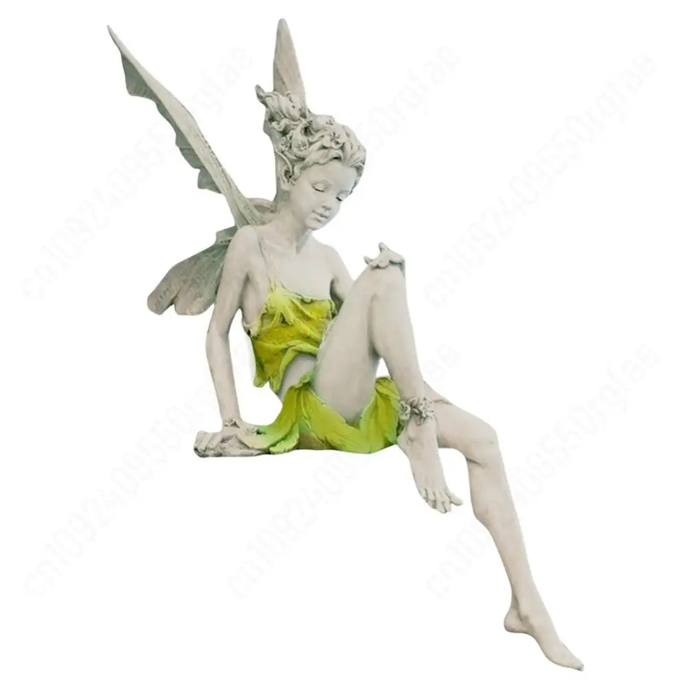 Flower Fairy Statue Garden Decoration Turek Sitting On Fairy Sculpture Outdoor Garden Courtyard Lawn Resin Decorative Sculpture