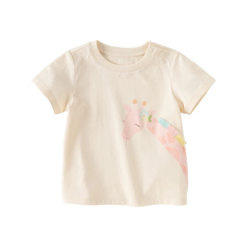 Dave Bella 2025 New Summer Girl's Boy’s Baby T-Shirt Children Top Cotton Short Sleeve Undershirt Casual Outdoor Sport DB2241110