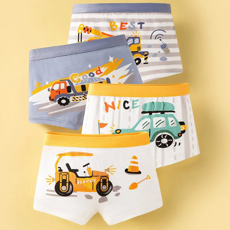 4/8 Pcs Soft Breathable Comfortable Boys Boxers Briefs High Quality Cotton Children Boxer Shorts Various Patterns Kids Underwear