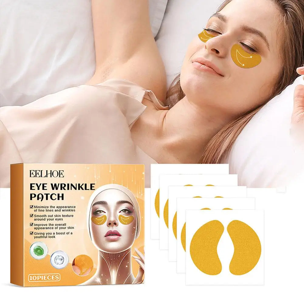10pcs/box Forehead Wrinkle Patch Lightening Forehead Wrinkle Gel Patch Hydrolyzed Collagen Firming Mask Facial Skincare Stickers