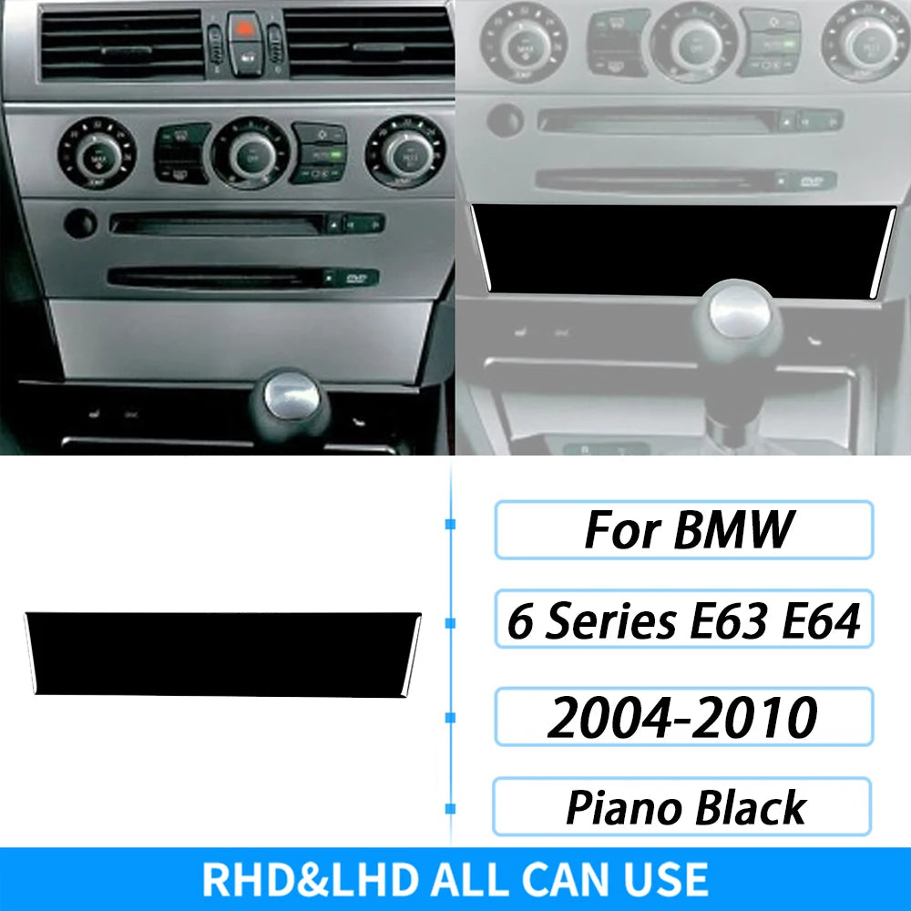 For BMW M6 6 Series E63 E64 2004-2010 Piano Black Gear Shift Air Outlet Window Lift Panel Set Car Interior Accessories Sticker