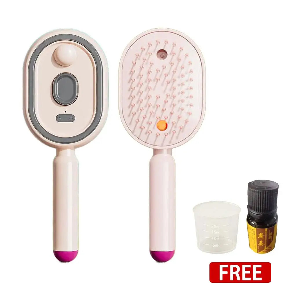 Electric Spray Hair Brush Hair SPA Nourishes Hair Essential Oil Spray Reduce Frizz Anti-Static Retractable Steam Massage Comb