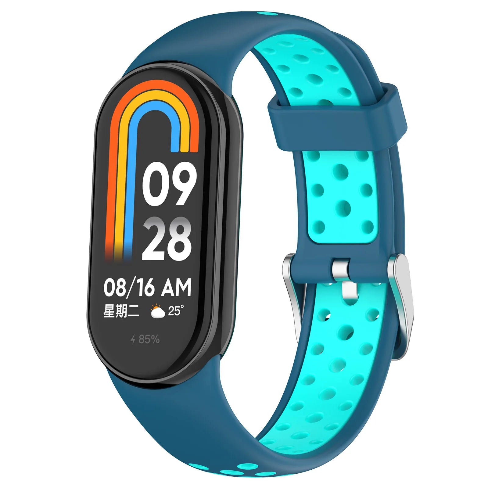 Silicone Watch Strap For Xiaomi Band 9 8 Two-Color Breathable Smart Watchband Replacement Bracelet for Xiaomi Mi Band 8 9 Strap