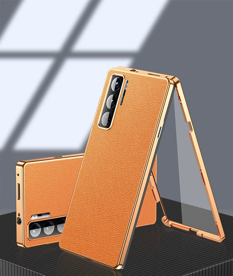 360°Full Protection Bumper Leather Phone Back Cover For ZTE Nubia Red Magic 9s 9 Pro Magic9 Pro+ Front Glass & Metal Frame Case