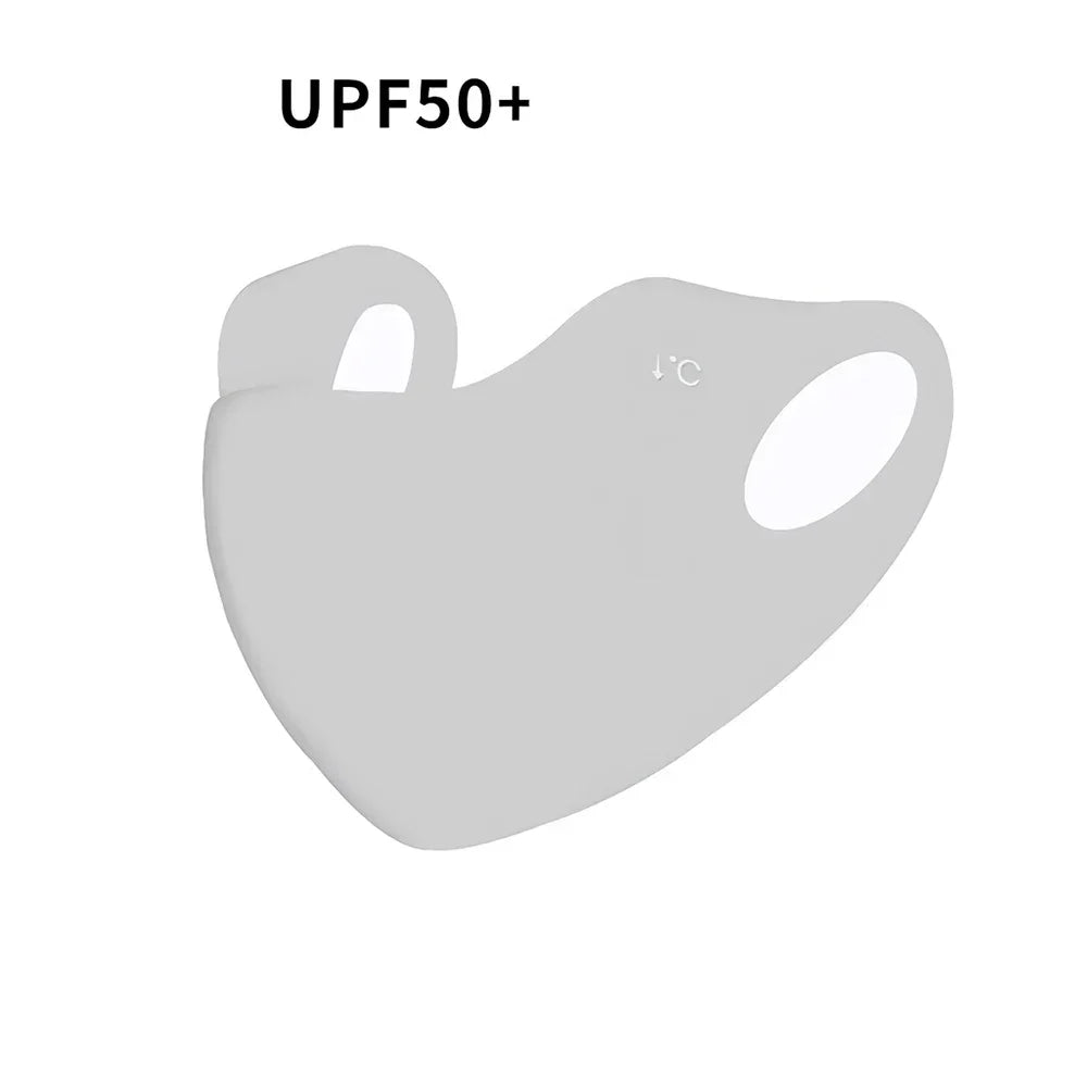 Ice Silk Summer Mask For Women Men Breathable UV Protection Face Cover Thin Invisible Outdoor Sports Cycling Sunscreen Masks New