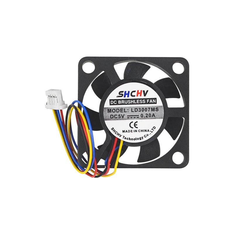 5V 3007 Fan PWM Speed Adjustable CPU Cooling Radiator JST Interface Optional LED with M2.5 Screws Nutsfor Raspberry Pi 5 4G 8G