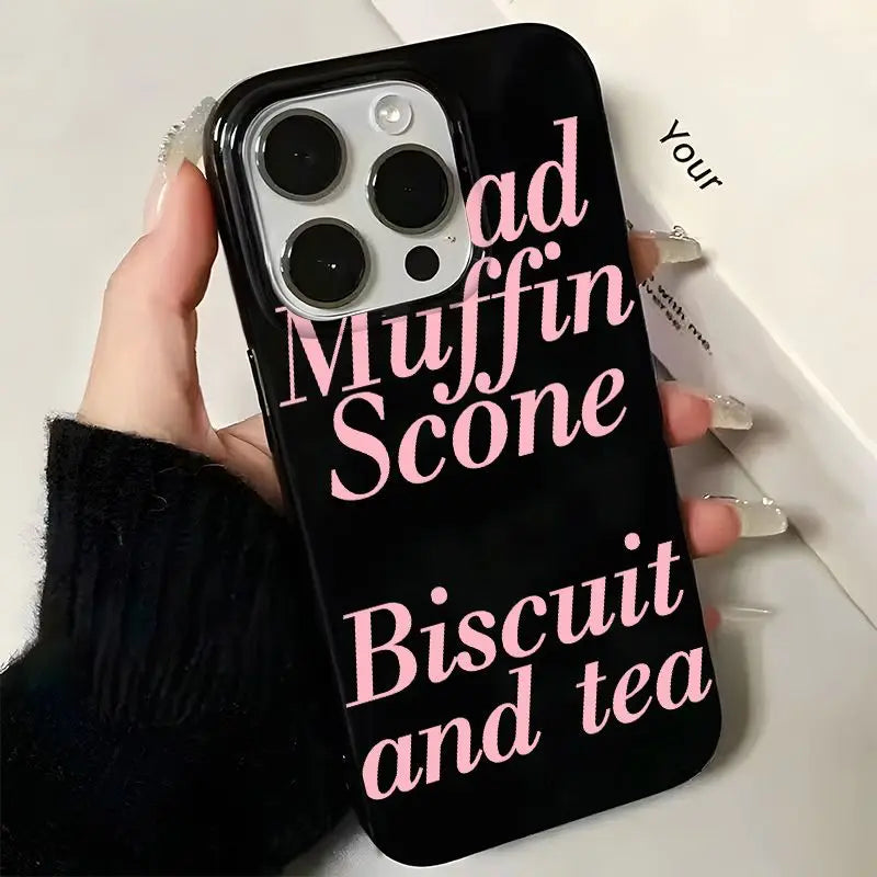 New Simple Pink English Pattern Phone Case For iPhone 16 15 11 13 14 12ProMax XR XS 78Plus MINI Shockproof Silica Gel Phone Case