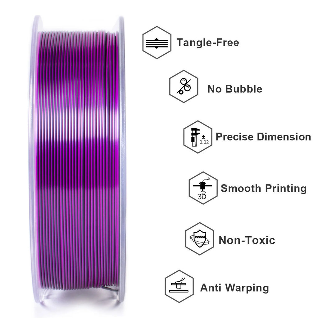 Geeetech Tri Color Silk PLA Filament , 3D Filament 1,75 mm 1KG Spool Wire  (+/-0.03mm) Vacuum packaging, special color